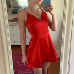 Red A-line dress